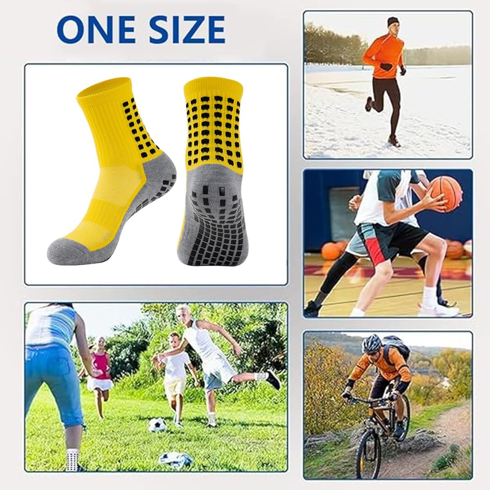2/4 paia di calzini sportivi da uomo antiscivolo per calcio, calcio, basket, corsa, escursionismo, ciclismo, sport