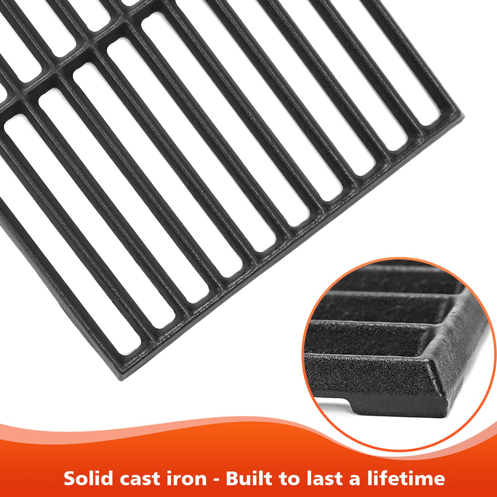 Denmay ruszt żeliwny 43 x 63 cm na grill Charbroil, Enders Boston 3, Enders Monroe 3 Pro, Landmann Triton 3&4, Profi Cook PC-GG 1058/1059, na Barbecook Siesta 310, Outdoorchef, Broil King, 3 sztuki