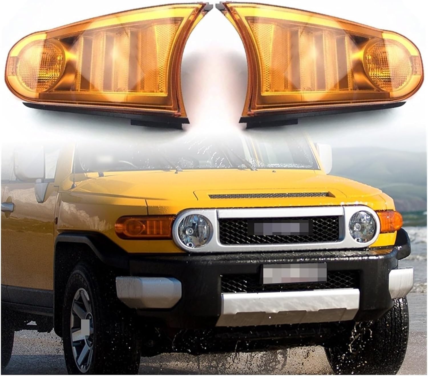 Headlight Lighting Turn Signal Corner Light Turn Light Compatible with Toyota FJ Cruiser 2007-2020 Turn Signal Lamp Shade Automobile(Left)