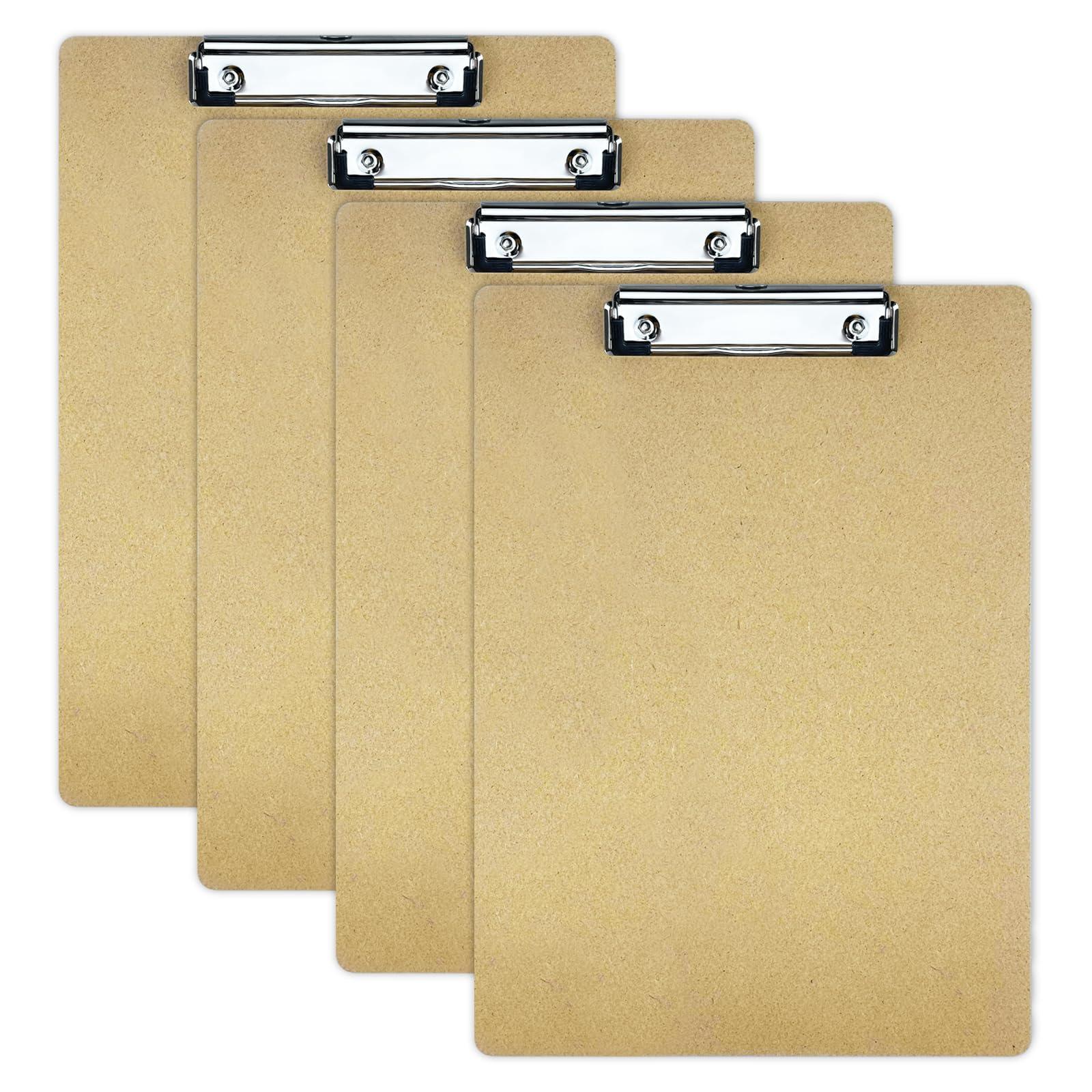 4pcs A4 Clipboard Hardboard Clipboard Folder with Low Profile Clip and Hanging Hole for Office & Classroom Supplies