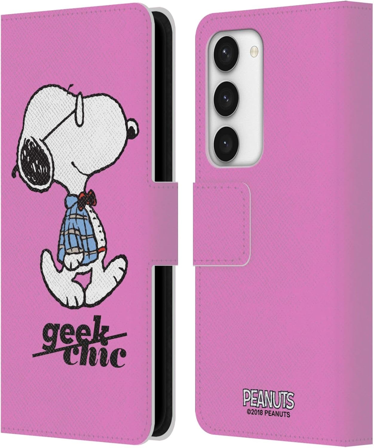 Head Case Designs Officially Licensed Peanuts Joe Preppy The Many Faces of Snoopy Leather Wallet Case Compatible with Samsung Galaxy S23 5G