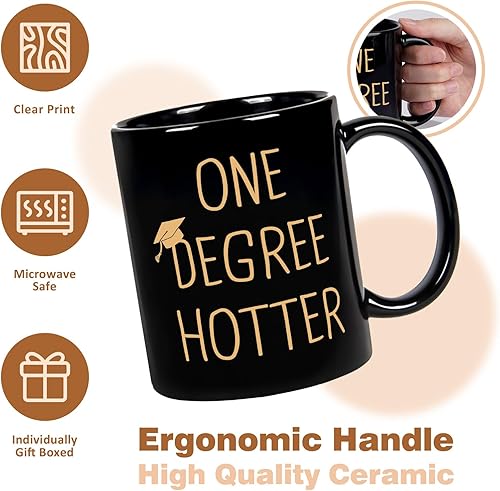 Miniatura 10 de Regalos de graduación para ella, él, taza de cerámica de 11 oz para un grado más caliente - 2025 divertida universidad, maestría, doctorado,