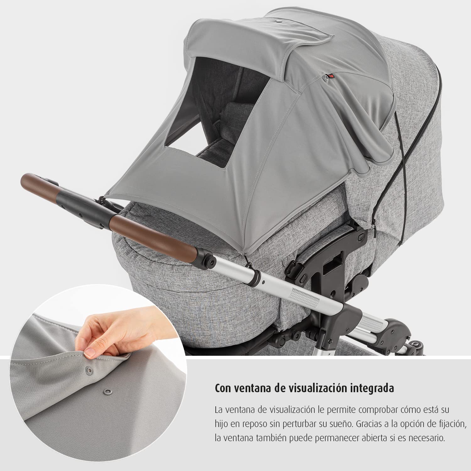 reer ShineSafe - Toldo y paño para cochecito de bebé, color gris