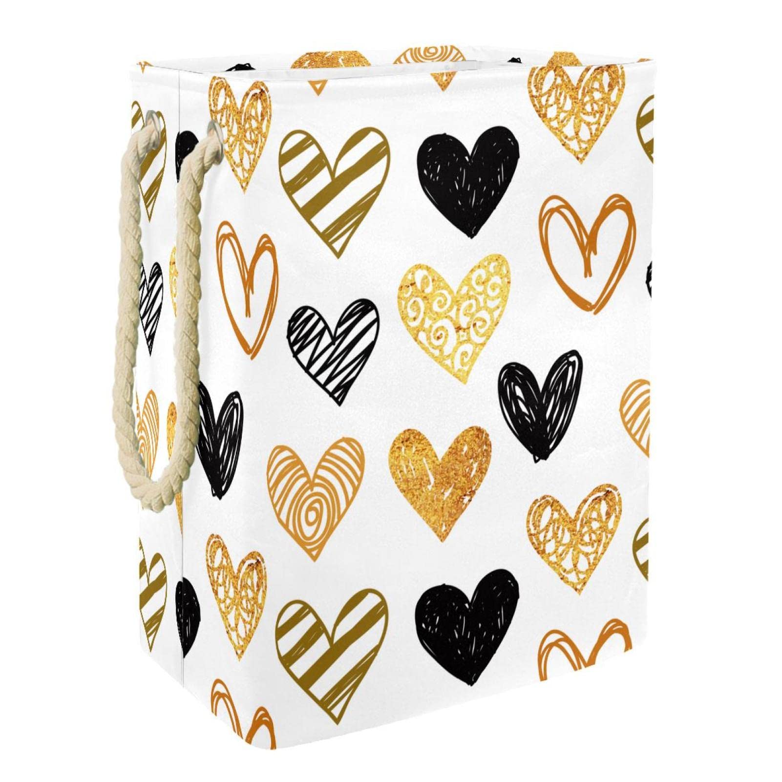 Grand panier à linge personnalisé avec poignées en toile peinte