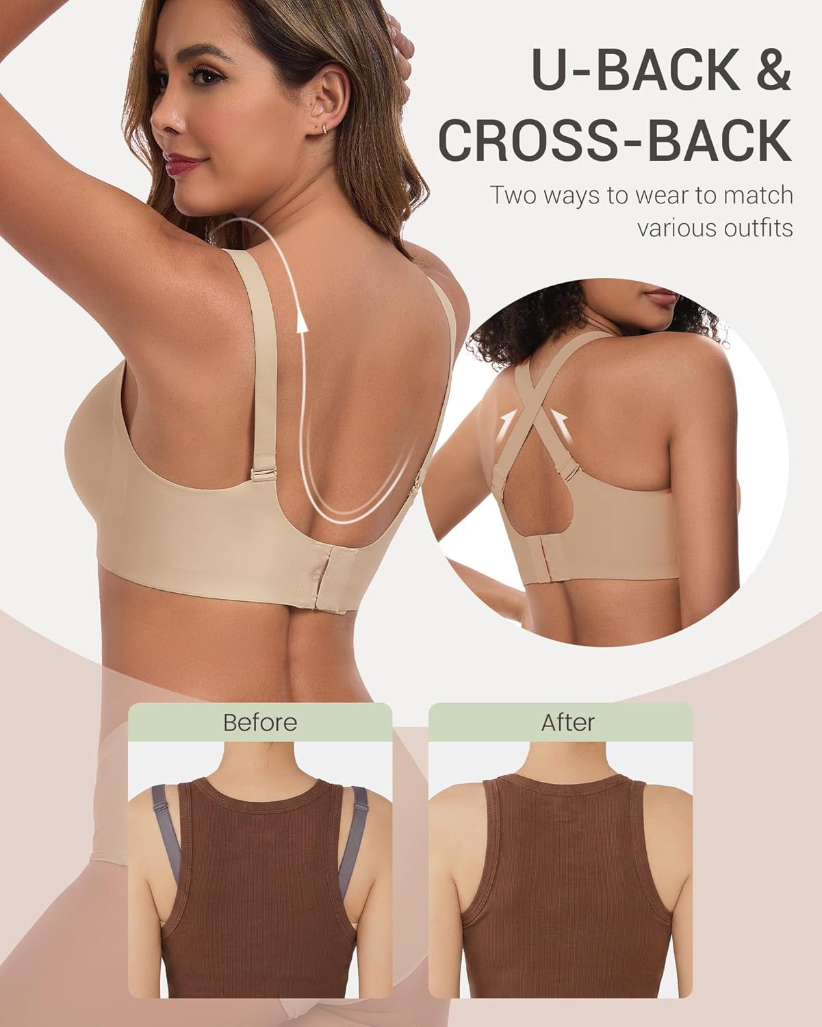 Vinfact Pumping Bra Hands Free-Adjustable Breast Pump Bra Holding & Every Day Bra Wireless Comfortable Bras-Perfect 2 in One
