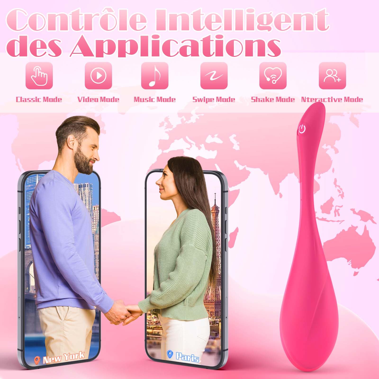 Vibratore con Telecomando Sex Toys, Ovetto Vibrante Telecomando con APP con 10 Modalità di Vibrazione, Vibratore Donna Wireless Vibratori Squirting Punto G per Mutandine Vibranti Toys