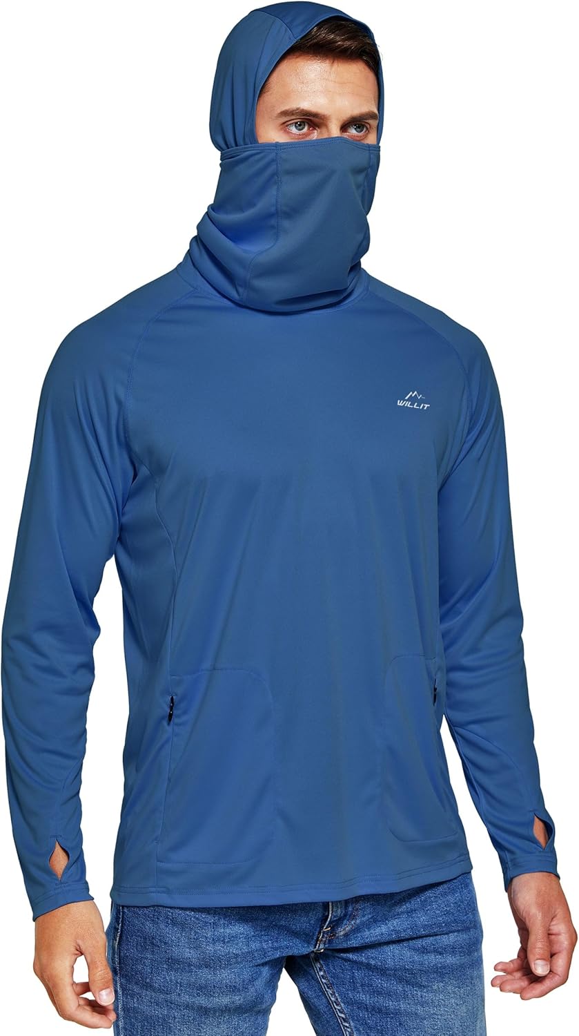 Willit Men's Sun Protection Hoodie UPF 50+ Fishing Hiking Shirt Long Sleeve SPF UV Shirt Rash Guard Lightweight - Image 2