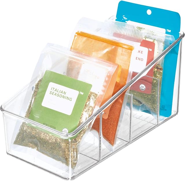 iDesign Divided Storage Container, Fridge Organiser, BPA-free Clear Drawer Organizer for Kitchen, Fridge and Refrigerator, Practical Organization for Kitchen