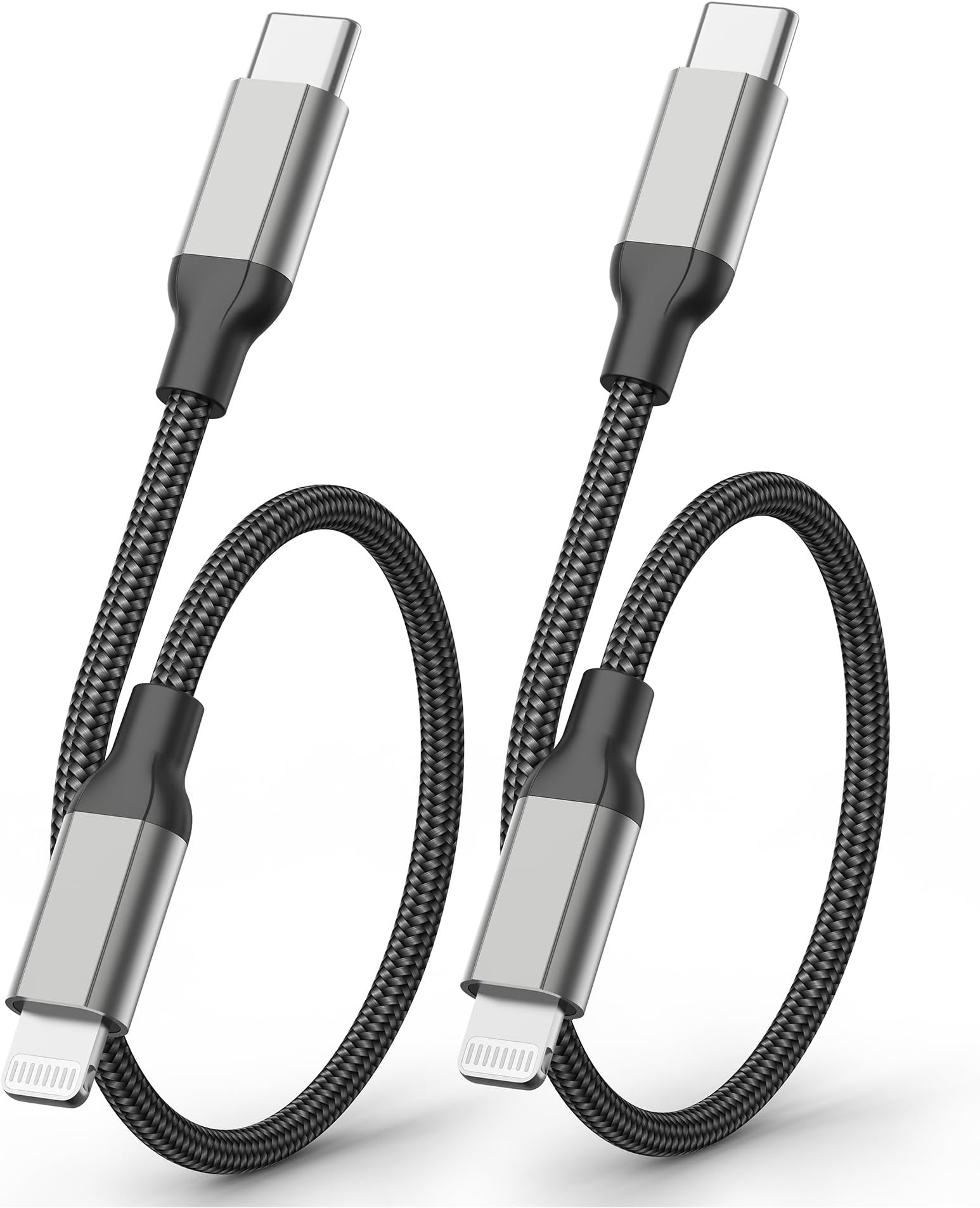 6 inch USB C to Lightning Cable Short, 0.5ft 2Pack Type C to Lightning Cord Power Delivery Fast Charging,[MFi Certified]Nylon Braided USB C iPhone Charger for iPhone14 13 12 11 Pro Max XR XS 8 SE iPad
