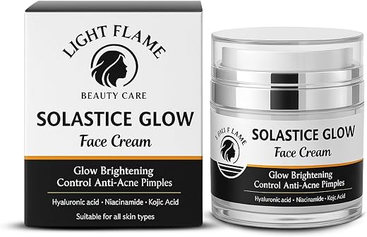 Light Flame Solastice Glow Face Cream for Brightening, Anti-Acne, Pimple Control | Enriched with Hyaluronic Acid, Niacinam...