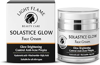 Light Flame Solastice Glow Face Cream for Brightening, Anti-Acne, Pimple Control | Enriched with Hyaluronic Acid, Niacinamide, Kojic Acid | For All Skin Types | Advanced Glow & Clear Skin Care | 50grm