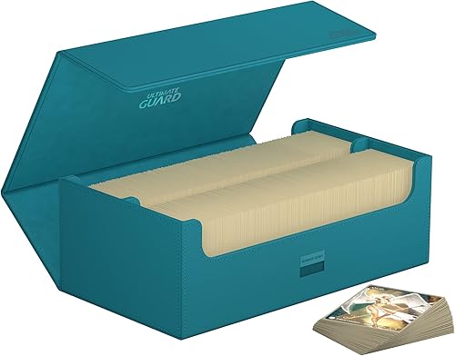 Vista 61 de Ultimate Guard Arkhive 400+, Deck Case for 400 Double-Sleeved TCG Cards, Petrol, Compatible with Boulders, Magnetic Closure & Microfiber Inner Lining