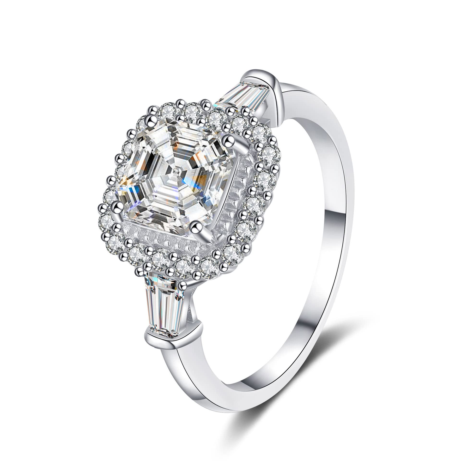 Bague moissanite Asscher 2ct StarGems l'alternative durable sans ternir - 8