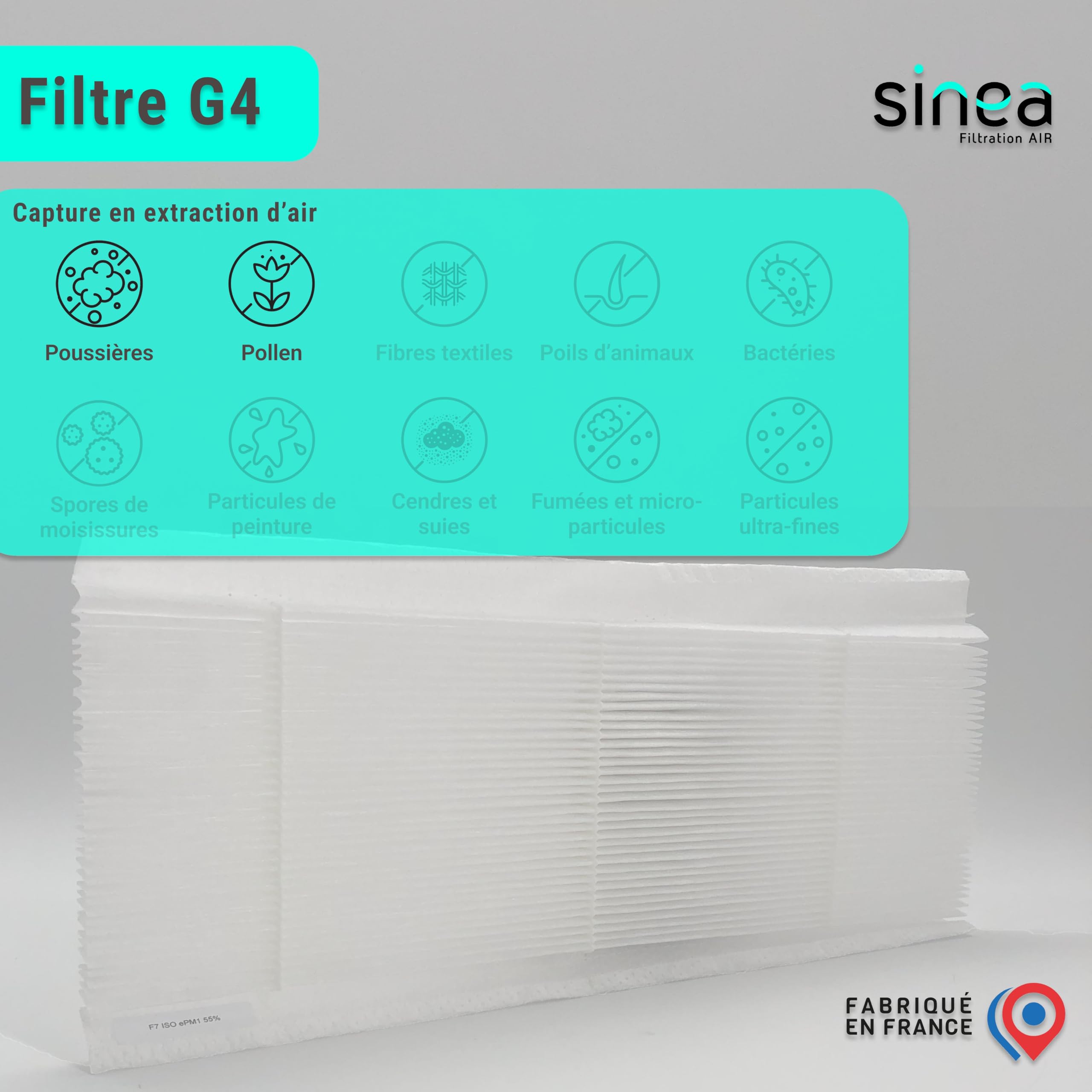 TOP FILTRE - Lot de 2 Filtres : G4 + M5 Compatibles VMC Double Flux Unelvent Akor HR – Filtration Haute Performance – Dimensions G4 : 400 x 130 x 25 mm, M5 : 400 x 130 x 25 mm
