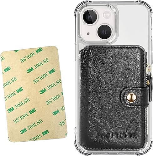 M-Plateau Cartera pequeña para mujer, de gran capacidad, con ventana de identificación, cartera para teléfono con tarjetero adhesivo 3M para funda