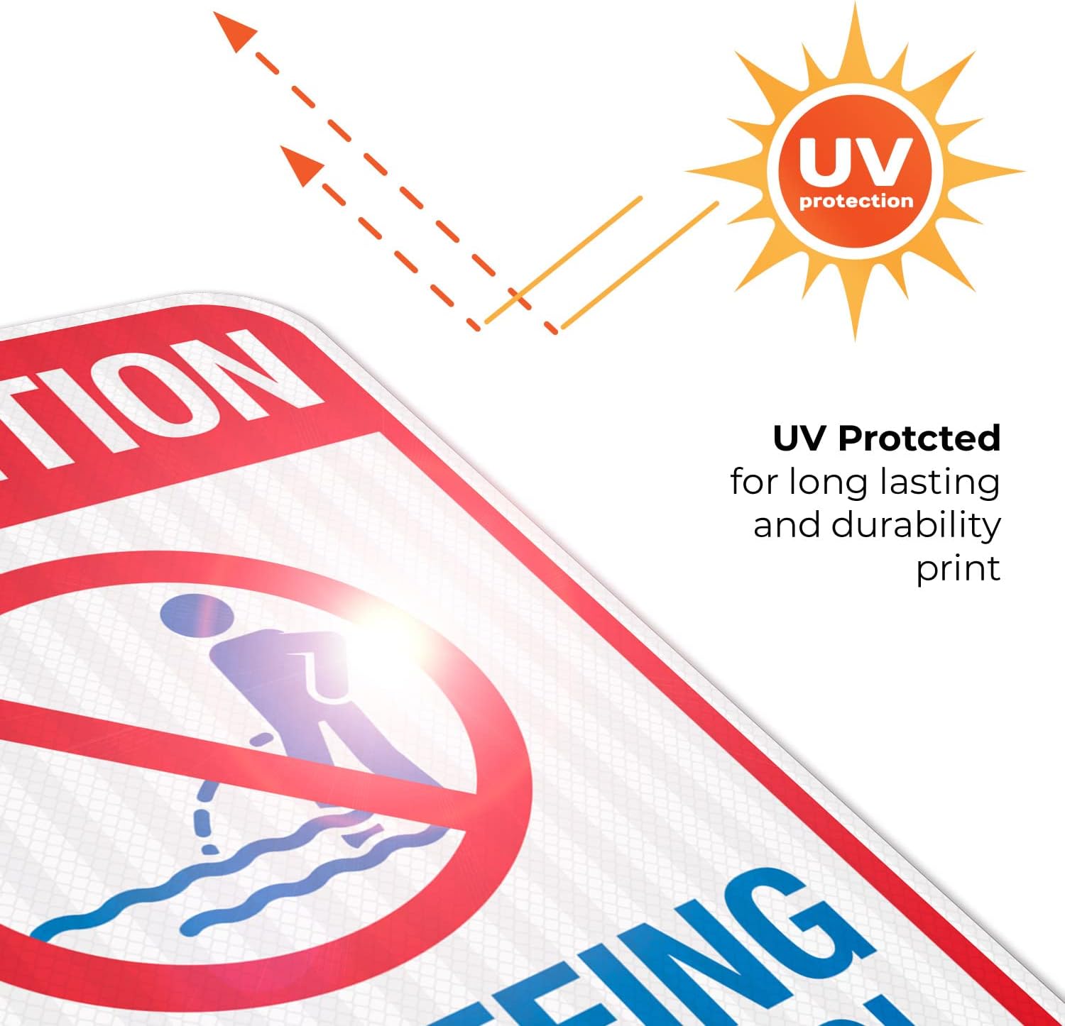 Attention No Peeing in The Pool Sign, Pool Sign, 12x18 Inches, 3M EGP Reflective .063 Aluminum, Fade Resistant, Indoor/Outdoor Use, Made in USA
