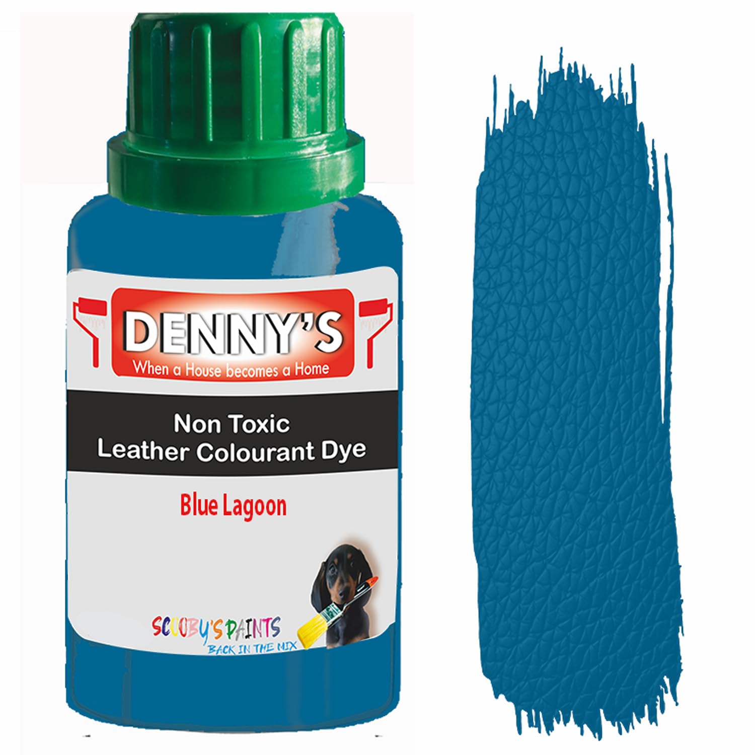 All in One Leather Colourant Self Seal Leather Dye Repair Paint for Furniture, Sofas, Car Seats (Blue Lagoon, 250ml Bottle) — image 1
