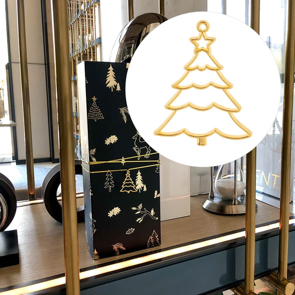 Operitacx 10pcs Epoxy Frame Christmas Tree Charms for Crafts, Zinc Alloy Christmas Pendant for Jewelry Making Christmas Decoration