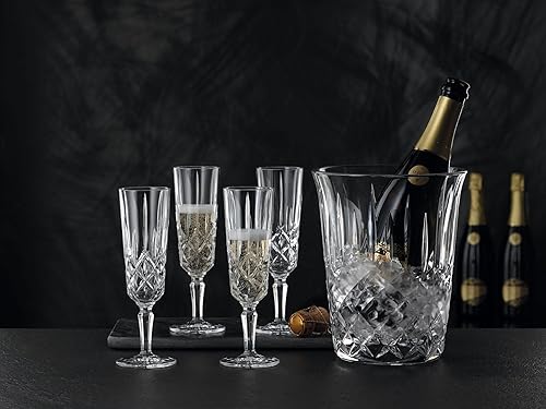 Miniatura 4 de Nachtmann Noblesse Collection - Copas de champán de 8 pulgadas, hechas de cristal fino, juego de 4 copas de champán para champán, mimosas y rosas,