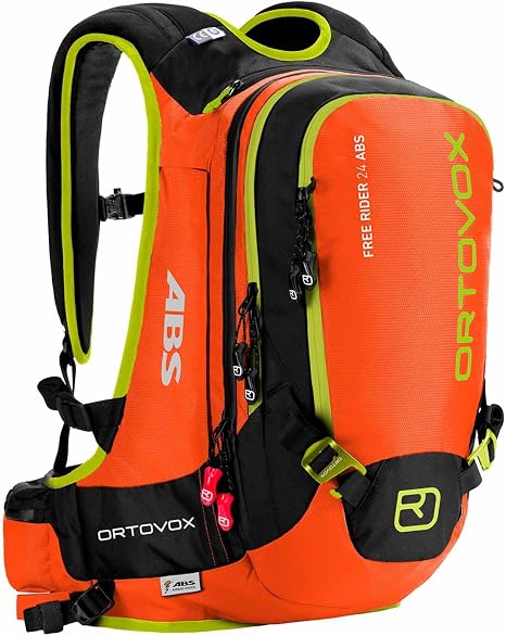 ORTOVOX, Zaino da scialpinismo antivalanga con airbag Free Rider, Rosso  (Crazy Orange), 27 x 18 x 53 cm, 24 l : Sport e tempo libero