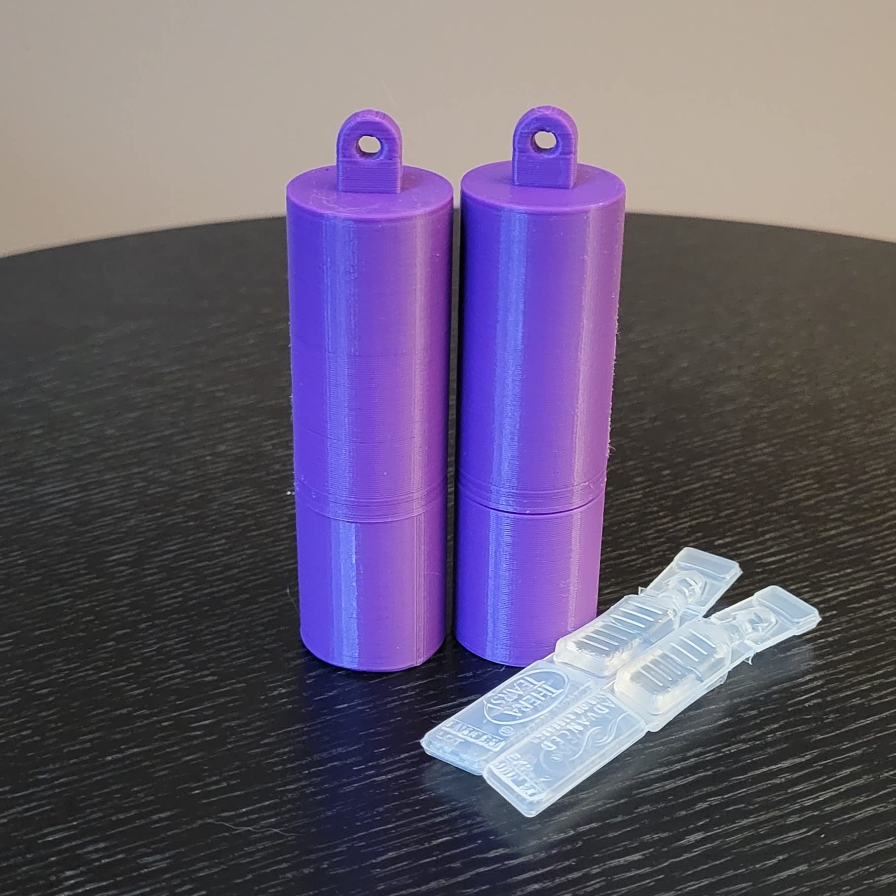 Pocket Eye Drop Vial Holder & Carry Storage - Holds One (1) Single Use Eye Drop Vial - Perfect to carry pocket, purse/clutch, school bag - Two (2) Pack - Znet3D (Purple)