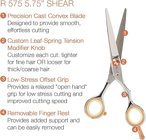 Miniatura 5 de Cricket Centrix Roc-It Dog Professional Stylist - Juego de tijeras de corte de pelo de 5.75 pulgadas y tijeras de adelgazamiento 30T