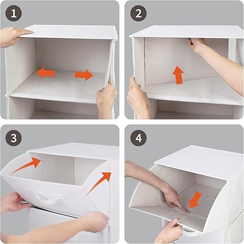 Miniatura 9 de GRANNY SAYS Organizador de almacenamiento de 3 cajones, cajones de almacenamiento con ruedas, armario de almacenamiento plegable, carrito de