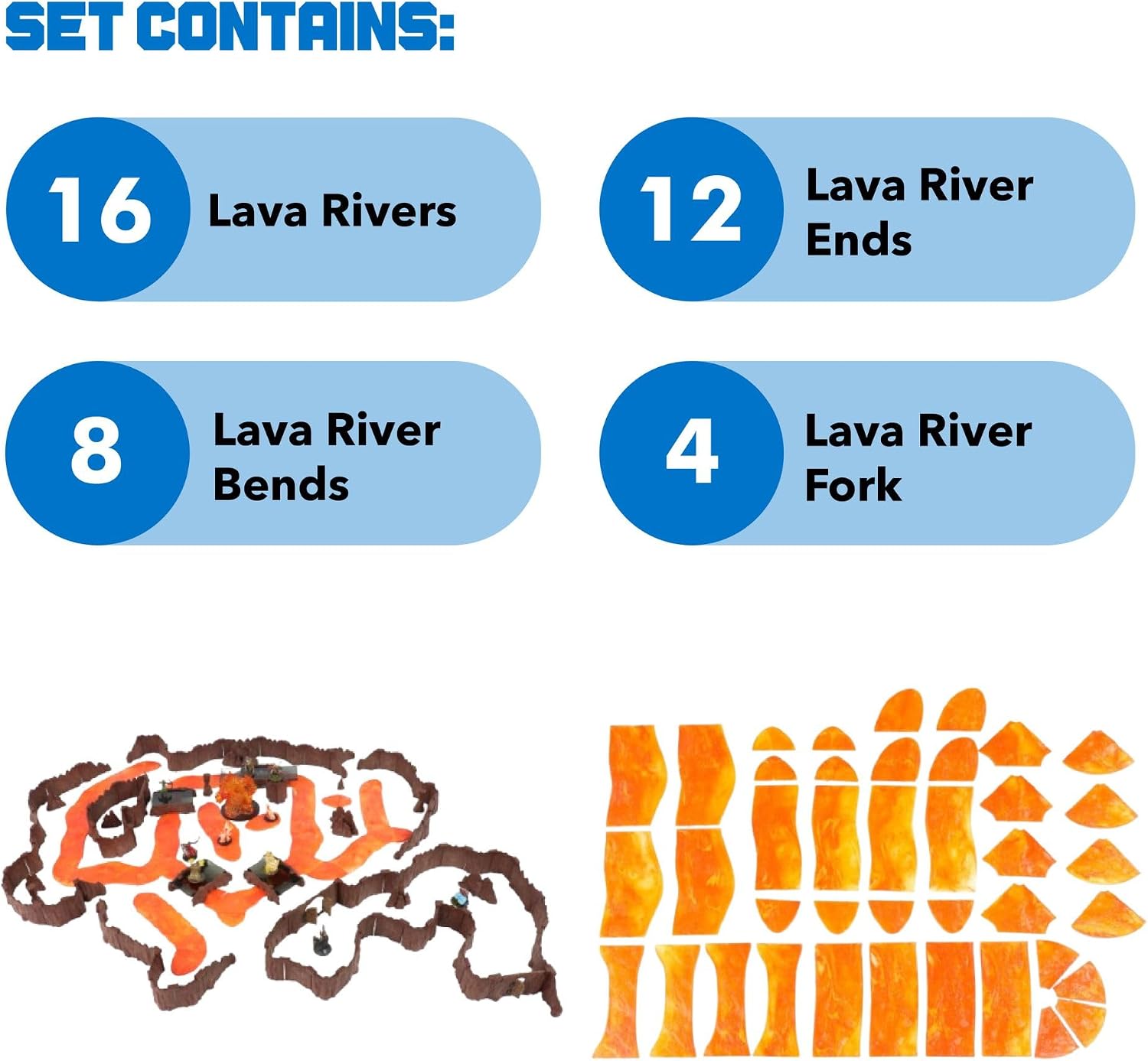Dirt Cheap Dungeons - Lava Rivers Kit | Modular & Customizable | Injection-Molded for Superior Durability | TTRPG Accessories for D&D, Daggerheart, & Tabletop Gaming image 3