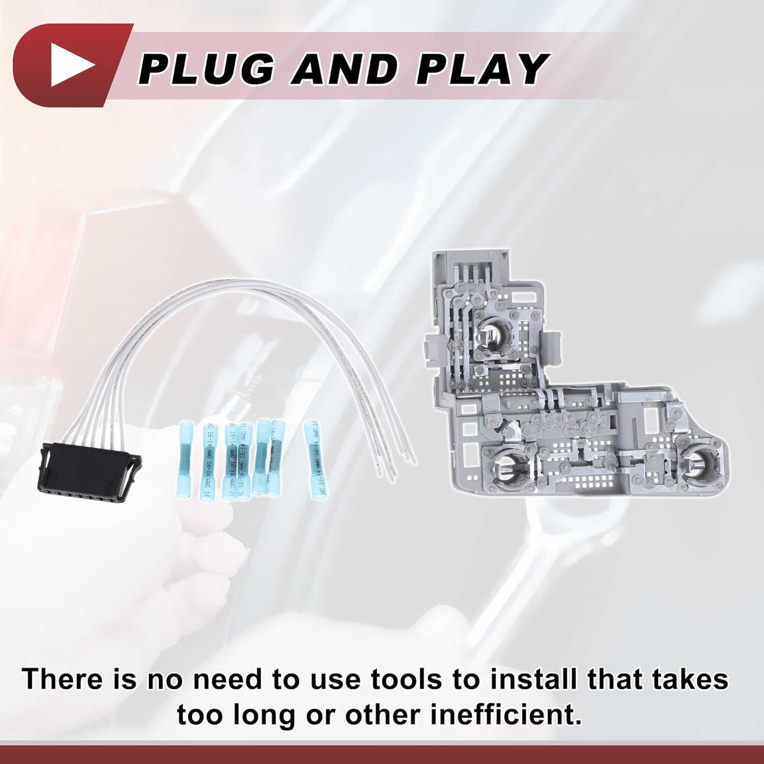 Left Tail Light Socket Wiring for Mercedes-Benz C-Class W204 Saloon 2012-2014 No.2048202277 Bulb Pigtail Harness ​Pre-Wired Plug Heat Shrink Tubing