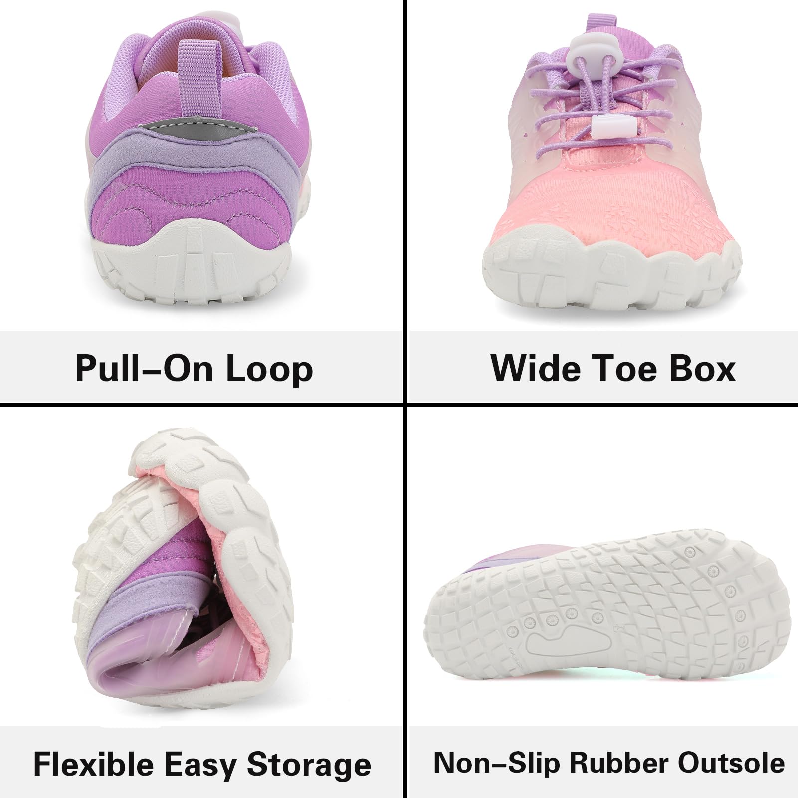 L-RUN Zapatos de agua para niños y niñas, zapatos de senderismo acuáticos para interiores y exteriores, de secado rápido, zapatos deportivos