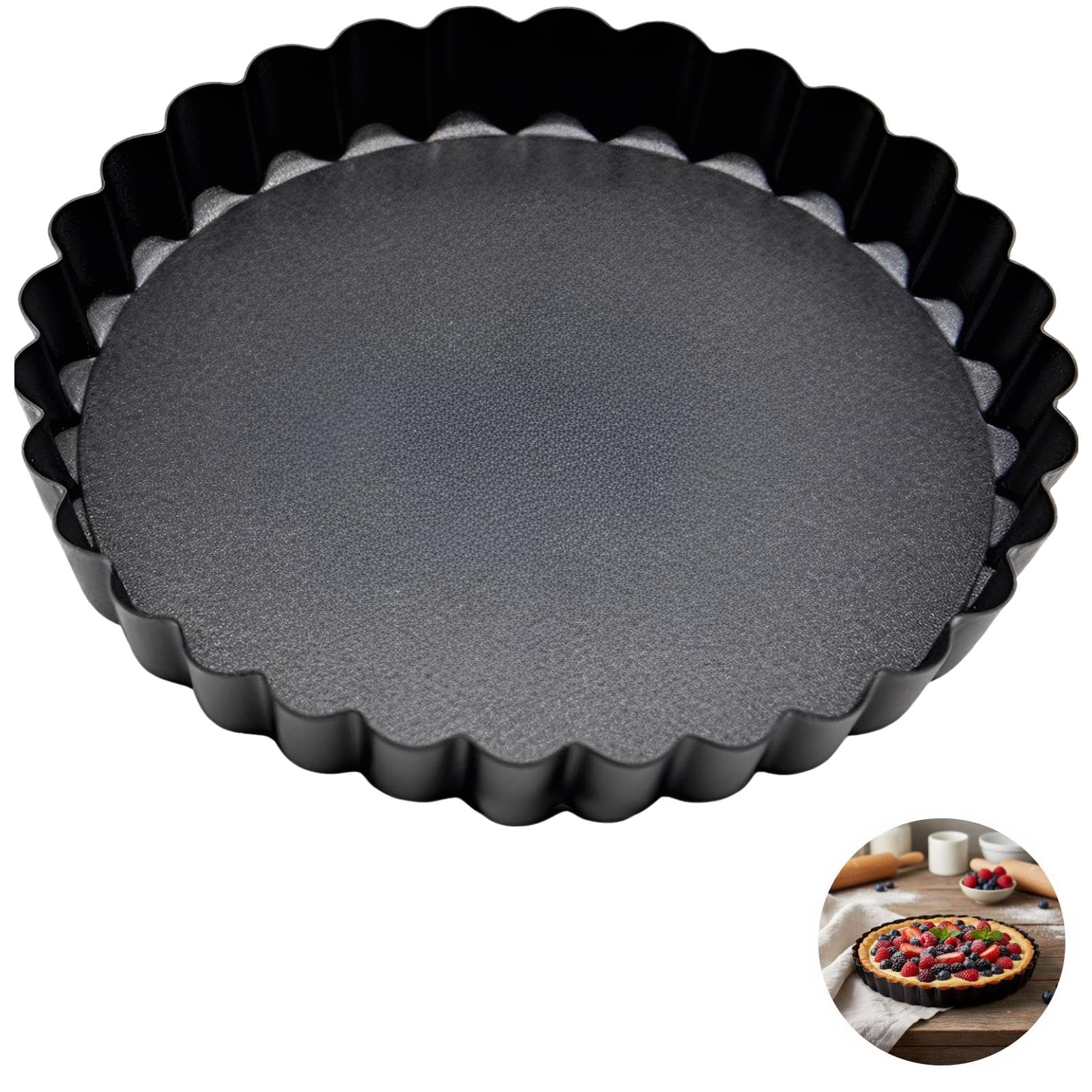 Lot de 16 moules à tartelettes mini, 3,1 pouces, fonds amovibles, acier au carbone, design cannelé pour la cuisson de tartelettes et mini quiches