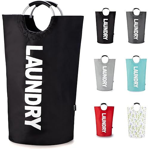 Caroeas 90L Laundry Basket (13 Colors), Waterproof Laundry Hamper, Laundry Bag with Padded Handles, Clothes Hamper Stands Up Well, Collapsible Laundry Basket Easy Storage