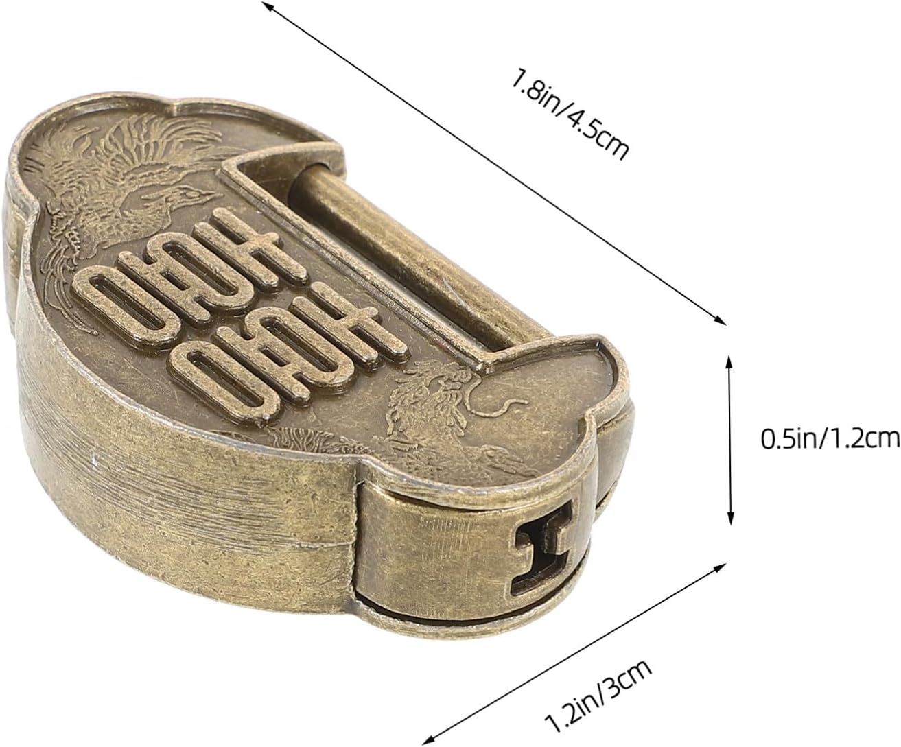 Retro Mini Padlock with Key Vintage Brass Lock for Jewelry Box Cabinet Wood Case Latch Small Antique Style Lock Accessory