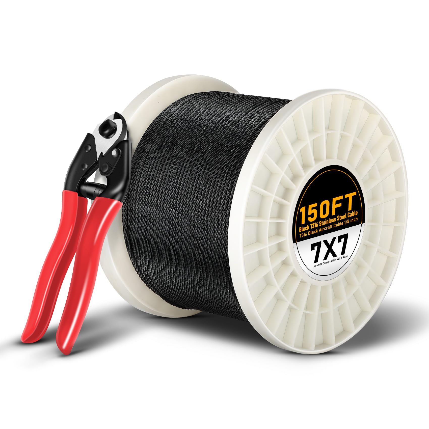 Fune Metallica Per Decking Cavo In Acciaio Inox 316 1/8" - Per Ringhiere, Balcone, Decking Fai Da Te, 1x19 Intreccio Cavo Inox 1/8 Per Ringhiere - Foto 10