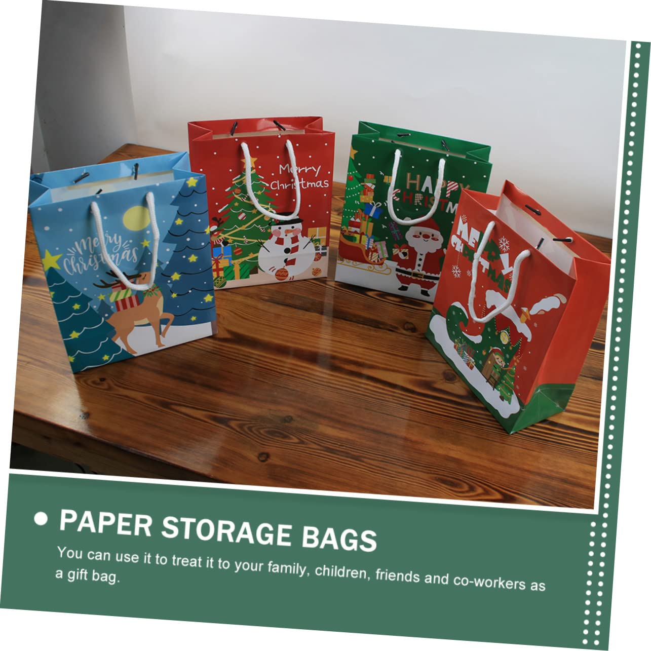 Homoyoyo 12pièces Sacs Cadeaux Papier de Noël pour Friandises et Petits Cadeaux Lot de Sachets Emballage Noël