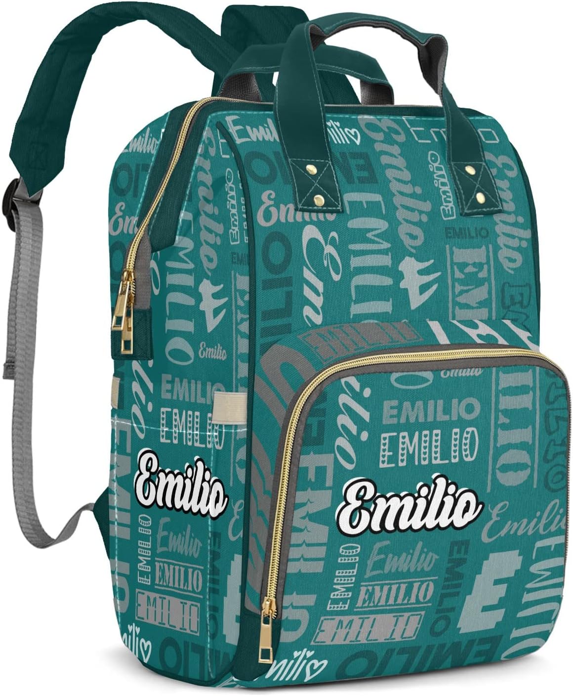 Custom Name Boy Baby Bags, Nylon Personalized Diaper Bag Backpack for Baby Boy Mom, Large Capacity, Waterproof, Multifunctional, Adjustable Shoulder Straps