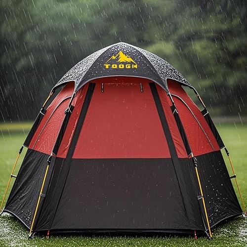 Miniatura 5 de tienda de campaña para 3 - 4 personas, con forma de cúpula hexagonal, impermeable, automática, para deportes al aire libre, camping, refugio para el