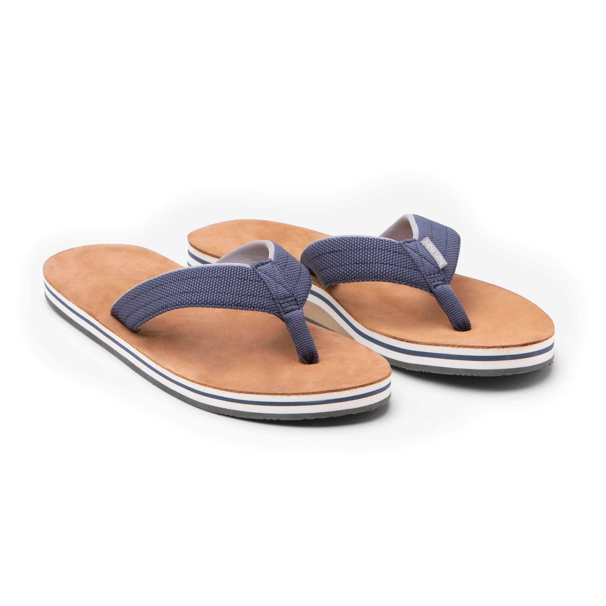 Hari Mari Scouts - Men's Premium Leather Flip Flops - Sandals with Memory Foam-Lined Straps and Firm Arch Support - Beach Shoes for Men
