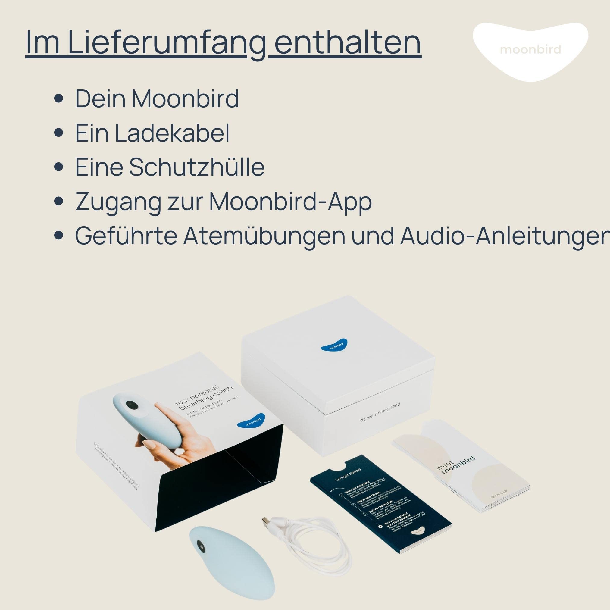 Moonbird Atem- und Meditationsgerät Einschlafhilfe Erwachsene Stressreduzierung Angstlinderung Himmelblau
