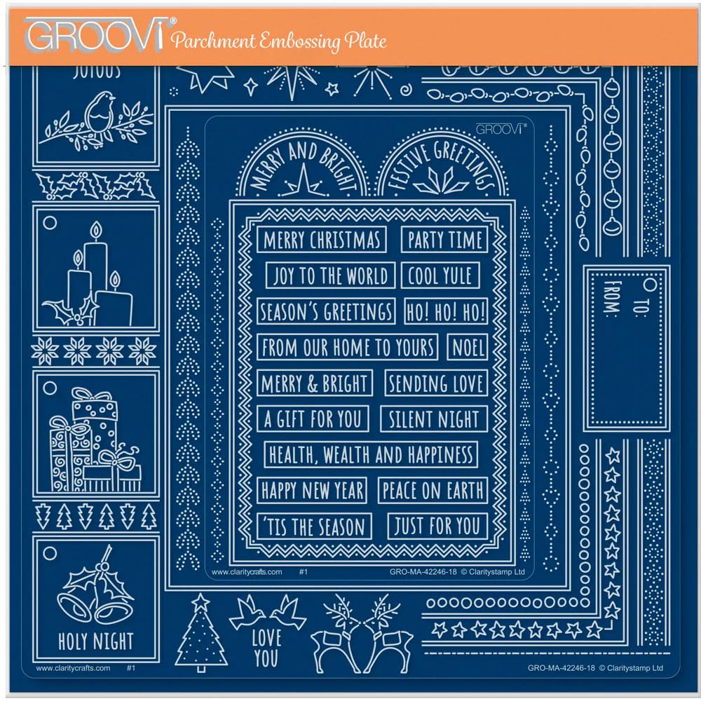 Plaque de Noël Groovi A6 de Clarity Stamps, l'excellence du gaufrage Barbara's SHAC