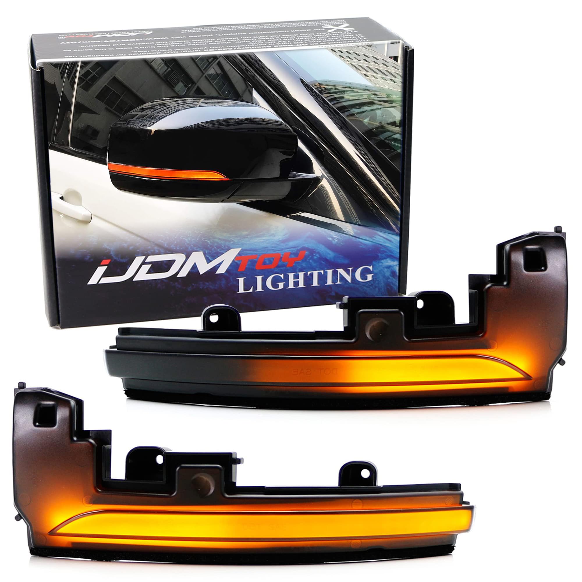 iJDMTOY Smoked Lens Dynamic Sequential Blink/Flow Full LED Side Mirror Turn Signal Light Assembly Kit Compatible With 2013-2018 Range Rover and 2014-2018 Range Rover Sports