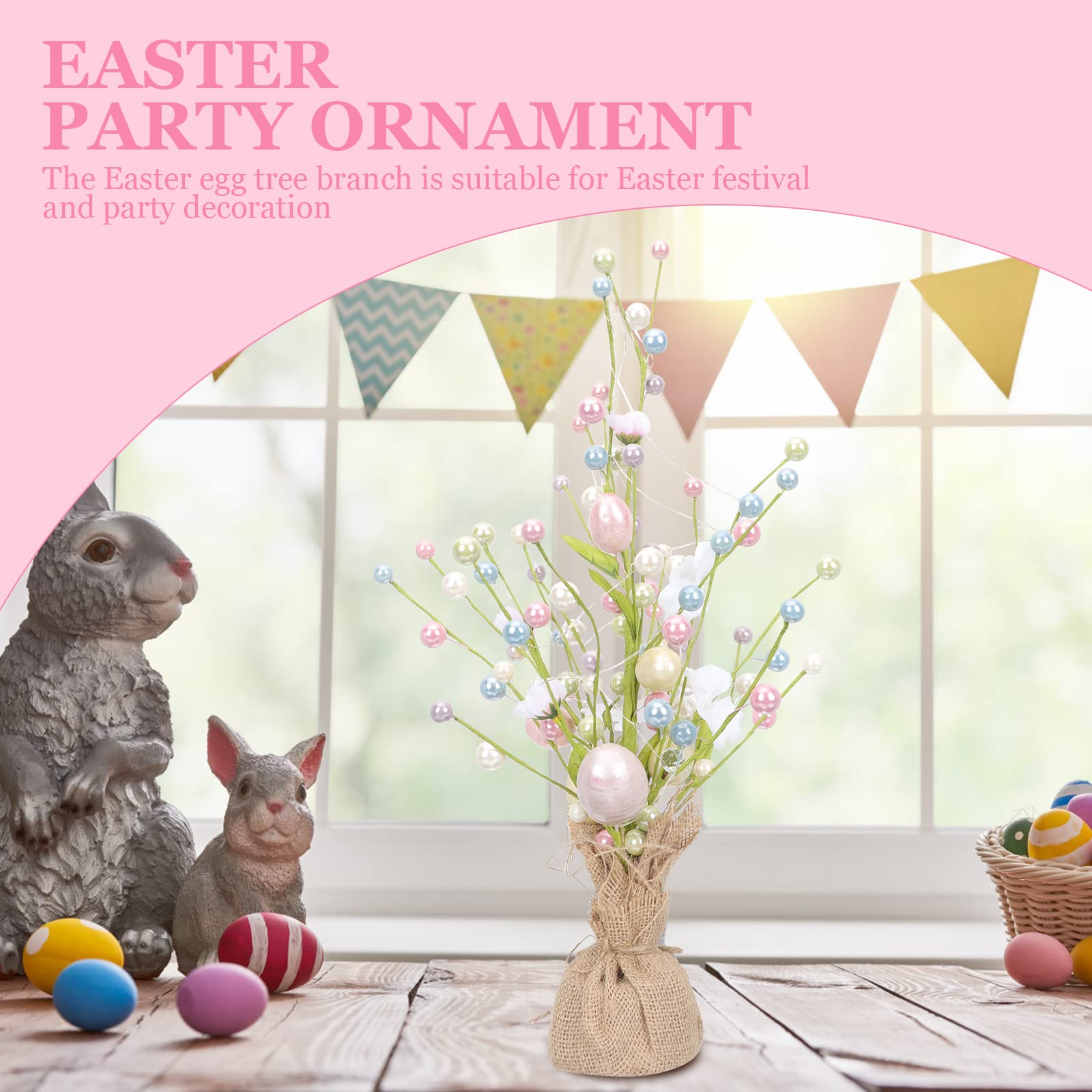 Decorazione incandescente del ramo dell'uovo di Pasqua LED delle uova di Pasqua degli ornamenti dell'albero del partito