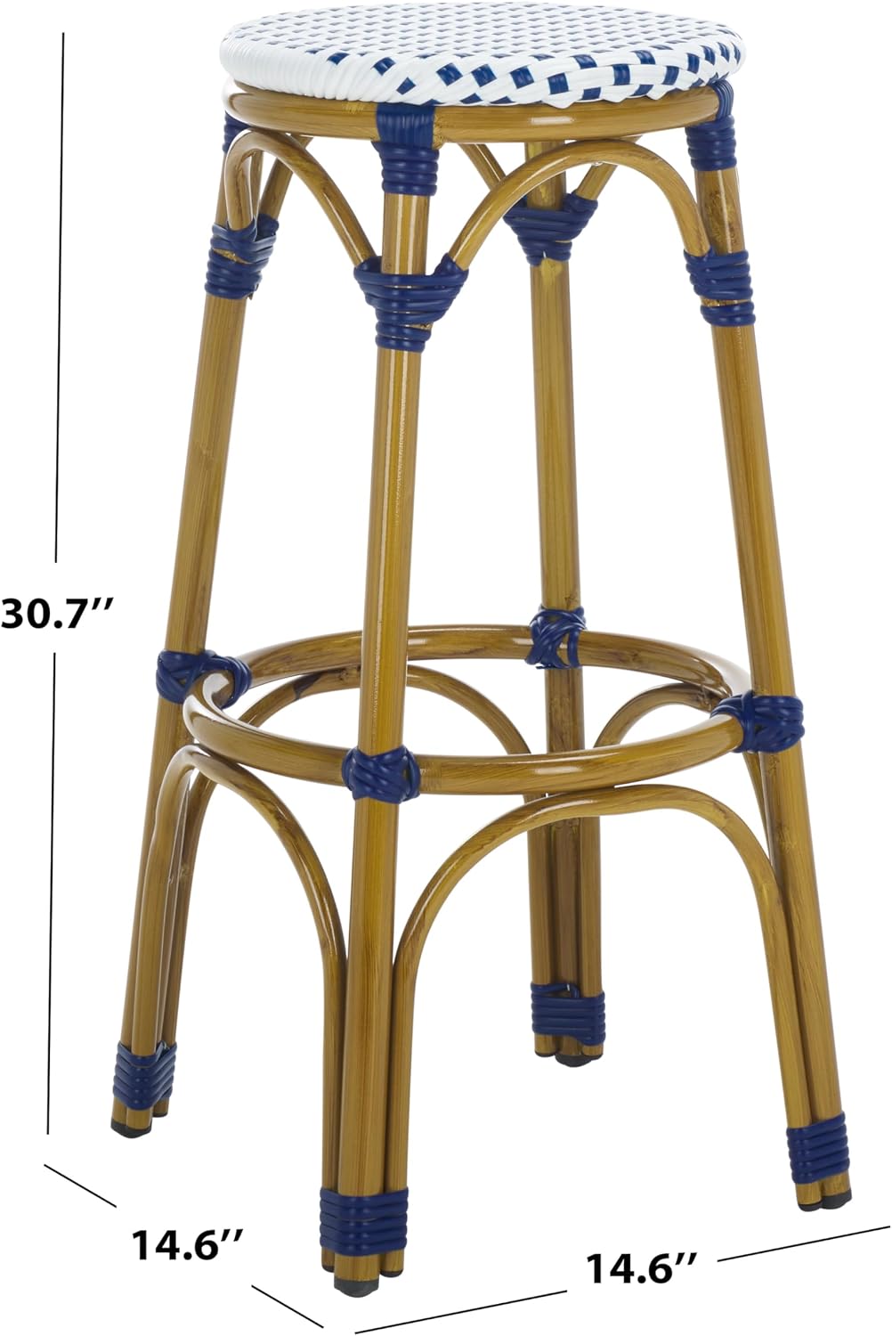 Safavieh Home Collection Kipnuk Blue&White Indoor/ Outdoor Barstool