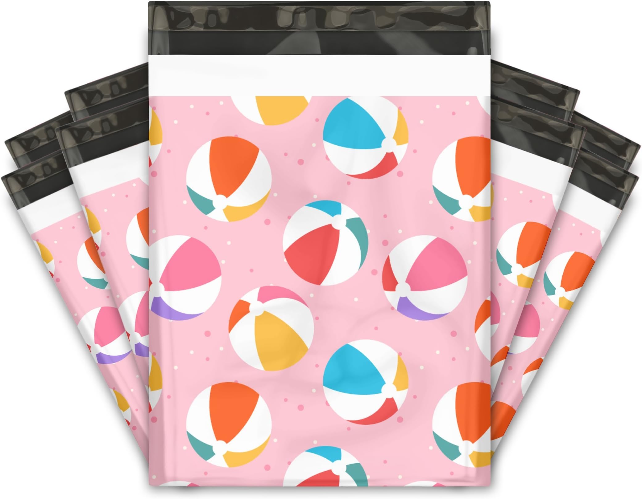 10x13 (100) Beach Balls Designer Poly Mailers Shipping Envelopes Premium Printed Bags