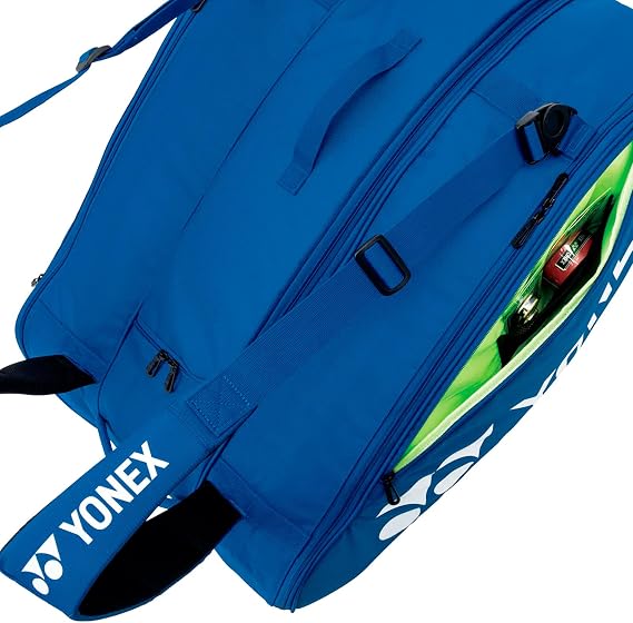 Yonex Pro Racquet Bag 12, Multi-Compartment 12-Racket Tennis Gear Travel Pack, Backpack Carry Straps/Grab Handle (BA924212)