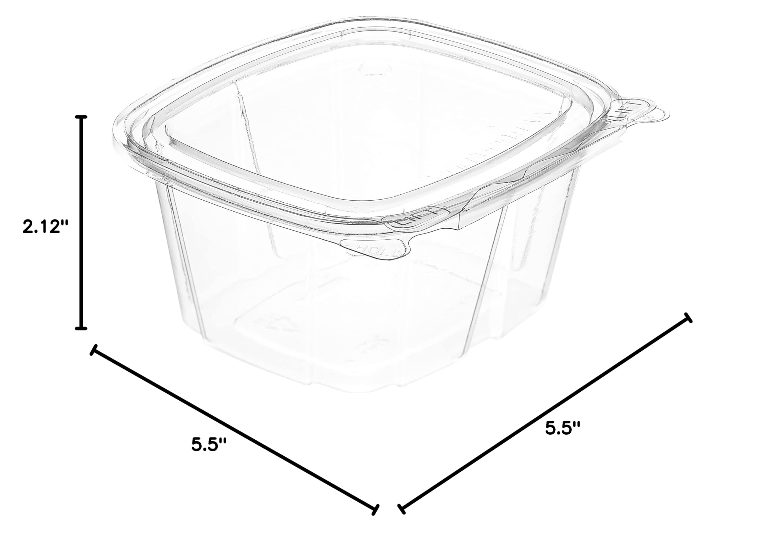 12oz Clear Plastic Tamper Resistant Take Out Food Container Tamper Evident - Take Out, Salad, Sandwich, Fruits, Polypropylene, Restaurant Supplies, Recyclable, Heavy Duty by EcoQuality (25)