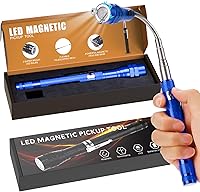 Vista 10 de Herramienta de recolección de linterna magnética, regalos para papá, accesorios telescópicos con LED regalos para hombres, esposo, él, rojo