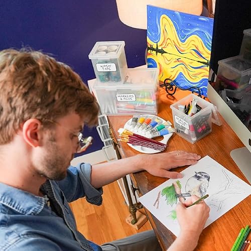 Miniatura 5 de Bostitch Konnect Storage Containers with Lids, Organizer, Clear Plastic Box, Stackable Nesting Bins, 3-Piece Bundle, 1 Large, 2 Medium