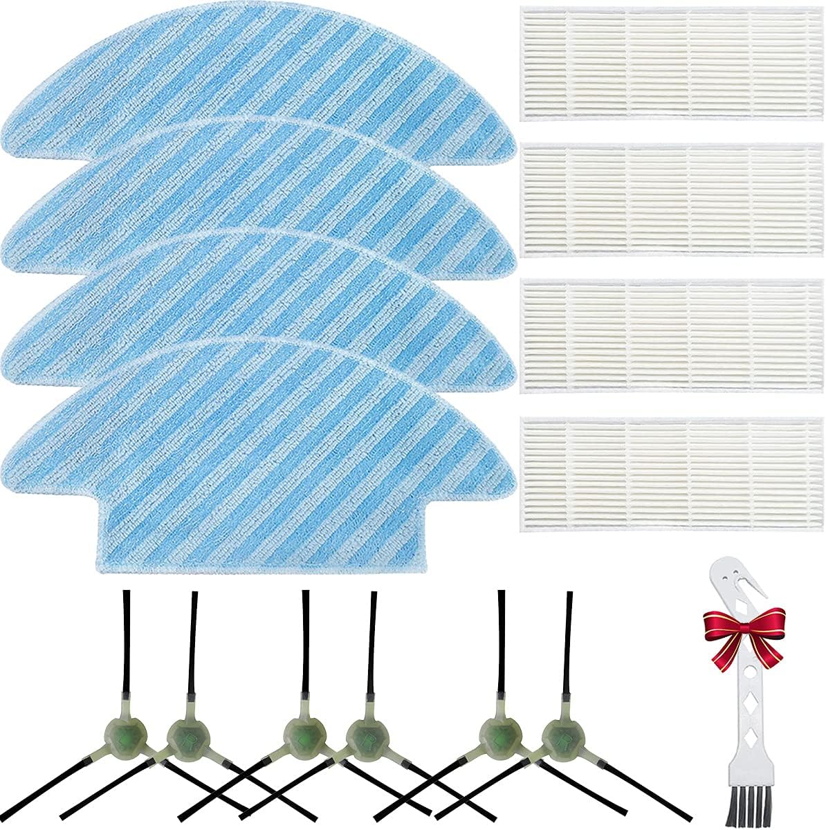 EATBALE Accessories Kit Replacement for Lefant M210S M210B M213 Robot Vacuum Cleaner(6 Side Brushes, 4 Filter, 4 Mop Cloth, 1 Cleaning Brush)