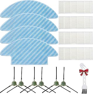 QAQGEAR Accessories Kit Replacement for Lefant M210 M210S M210B M213 Robot Vacuum Cleaner(6 Side Brushes, 4 Filter, 4 Mop Cloth, 1 Cleaning Brush)